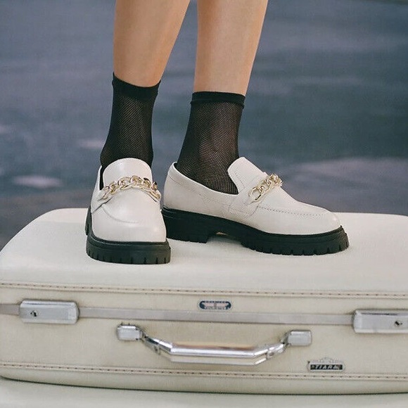 New Sam Edelman Taelor Loafers Ivory Leather - Picture 1 of 5